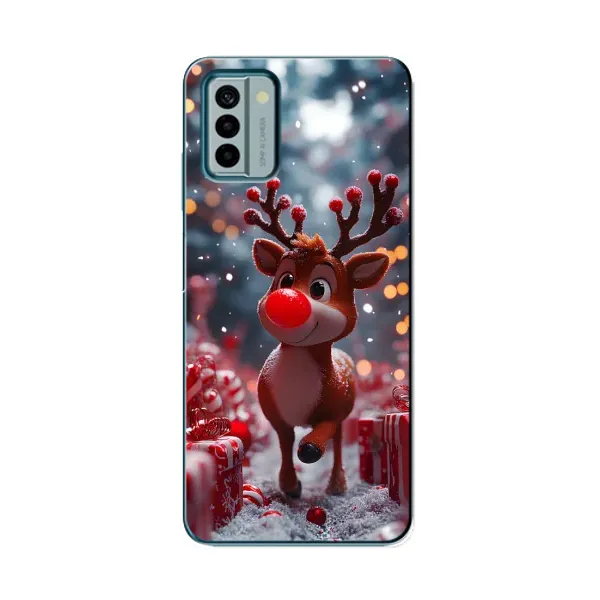 Чехол с принтом «Олень среди подарков» для Nokia G22
