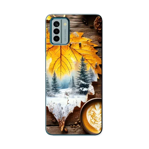 Чехол с принтом «Осенне-зимний кофе» для Nokia G22