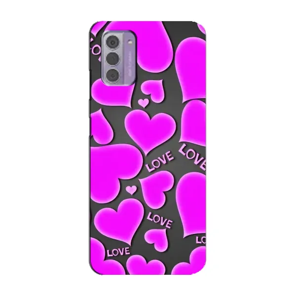 Чехол с принтом «Pink hearts» для Nokia G42