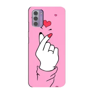 Чехол с принтом для Nokia G42 (AlphaPrint - Знак сердечка)