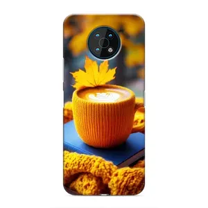 Чехол с принтом «Кофе на желтом пледе» для Nokia G50