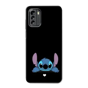 Чохол з принтом Стіч на Nokia G60 (Стіч на чорному)