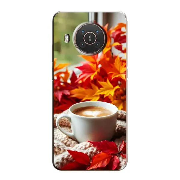 Чехол с принтом «Кофе и листья» для Nokia X10 Чехол с принтом «Кофе и листья» для Nokia X10