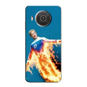 Чохол з принтом Фантастична четвірка для Nokia X10 (Людина-факел у вогні)