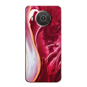 Чехол с принтом «Мрамор красный» для Nokia X10