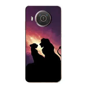 Чехол с принтом «Силуэт Симба и Налу» для Nokia X10