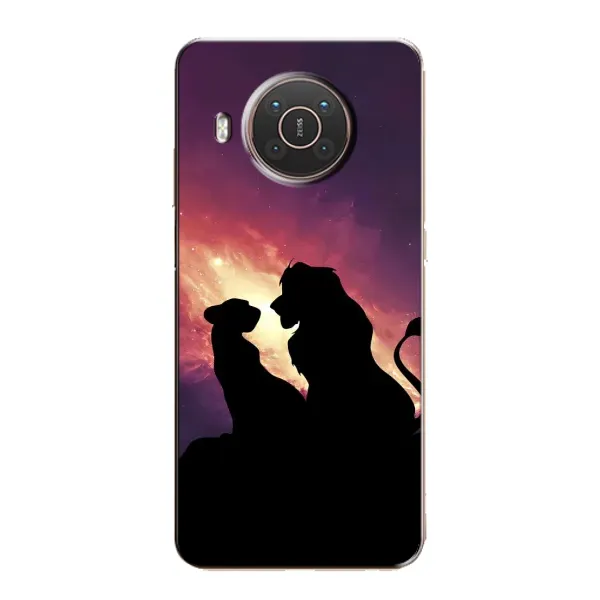 Чехол с принтом «Силуэт Симба и Налу» для Nokia X10