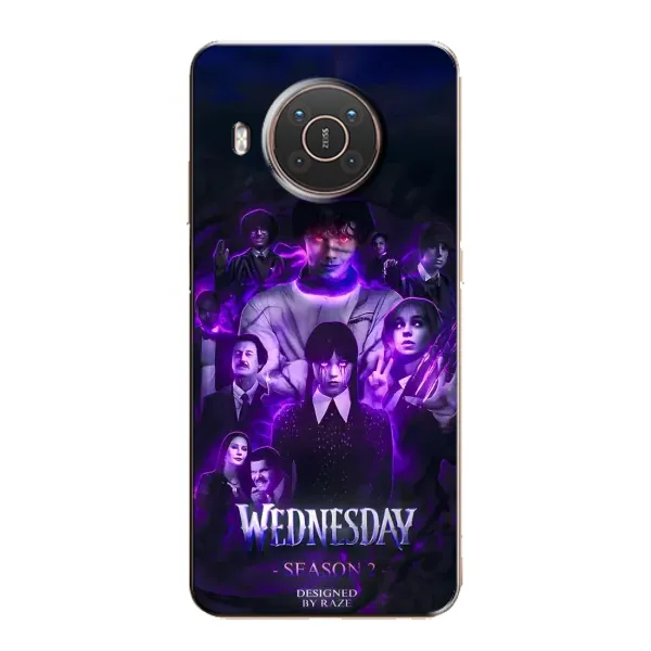 Чохол з принтом «Фіолетова магія Венздей» для Nokia X10