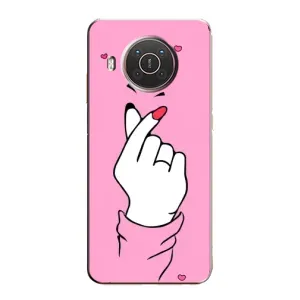 Чехол с принтом для Nokia X10 (AlphaPrint - Знак сердечка)