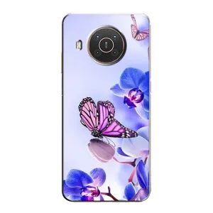 Чохли з квітами для Nokia X20 (VPrint) (Метелик на квітах)
