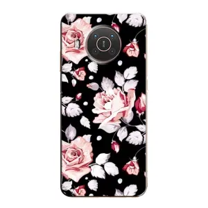 Чохли з квітами для Nokia X20 (VPrint) (Квіти на чорному)