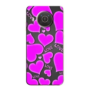 Чехлы для любимой на Нокіа Х20 (VPrint) (Pink hearts)
