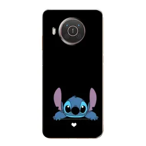 Чохол з принтом Стіч на Nokia X20 (Стіч на чорному)