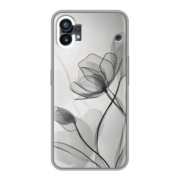 Чохол з принтом «Чорні квіти» для Nothing Phone 1