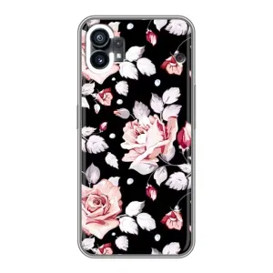 Чохли з квітами для Nothing Phone 1 (VPrint) (Квіти на чорному)