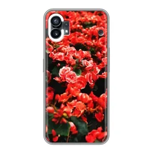 Чохли з квітами для Nothing Phone 1 (VPrint) (Квіти червоні)