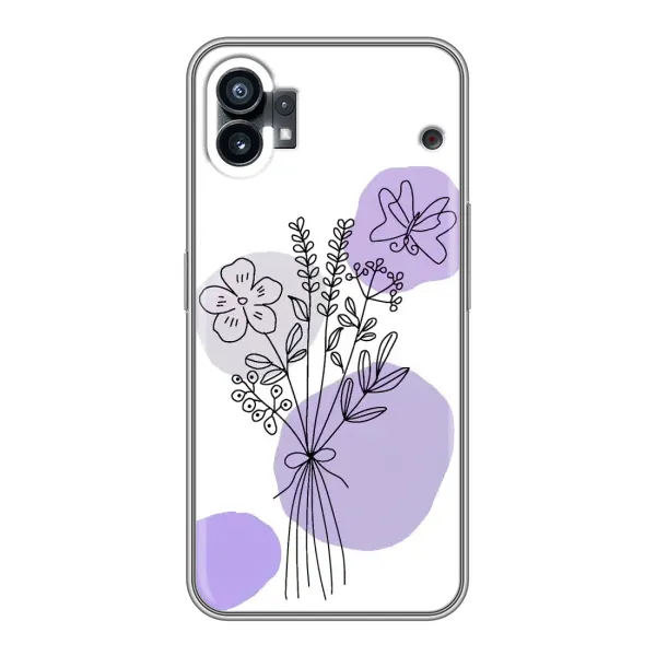 Чохол з принтом «Букет фіолетова абстракція» для Nothing Phone 1