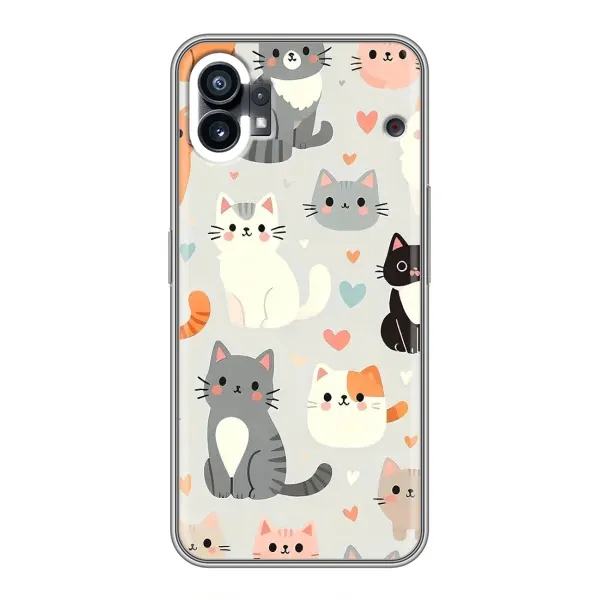Чехол с принтом «Коллаж котов» для Nothing Phone 1 Чехол с принтом «Коллаж котов» для Nothing Phone 1