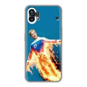 Чохол з принтом Фантастична четвірка для Nothing Phone 1 (Людина-факел у вогні)