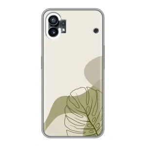 Силконовий чохол з принтом в квітах на Nothing Phone 1 (Зелена монстера дизайн)