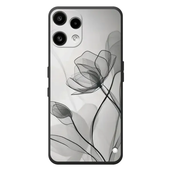 Чехол с принтом «Черные цветы» для Nothing Phone (3a) Lite