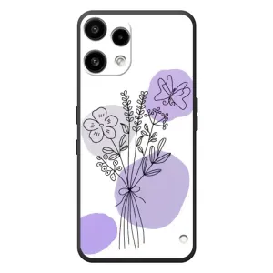 Силиконовый чехол с принтом в цветах на Nothing Phone (3a) Lite (Букет фиолетовая абстракция)
