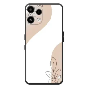 Силиконовый чехол с принтом в цветах на Nothing Phone (3a) Lite (Нюдовая веточка абстракция)