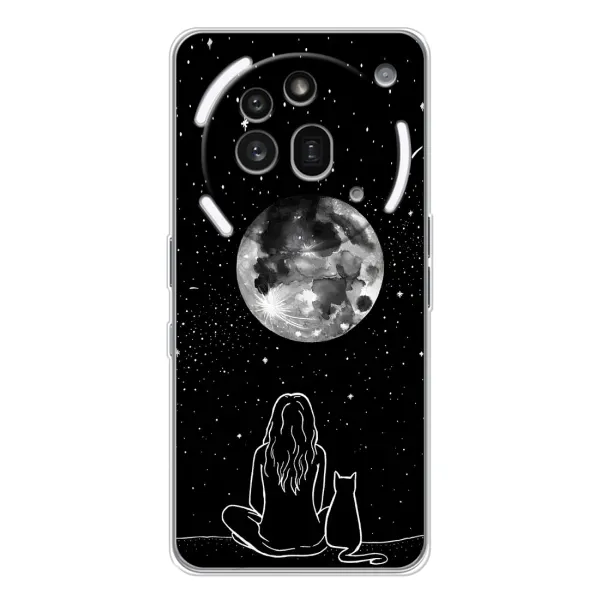 Чохол з принтом «Дівчина з котом» для Nothing Phone (3a) Pro