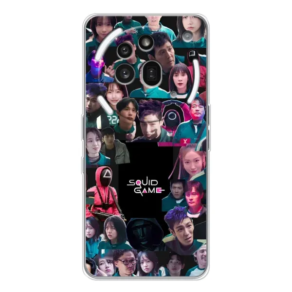 Чехол с принтом «Коллаж Игра кальмара» для Nothing Phone (3a) Pro Чехол с принтом «Коллаж Игра кальмара» для Nothing Phone (3a) Pro