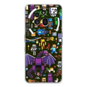 Чехол с принтом «Коллаж Майнкрафт» для Nothing Phone (3a) Pro