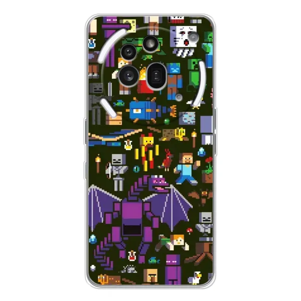 Чехол с принтом «Коллаж Майнкрафт» для Nothing Phone (3a) Pro Чехол с принтом «Коллаж Майнкрафт» для Nothing Phone (3a) Pro