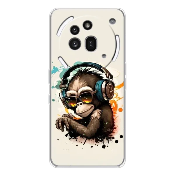 Чехол с принтом «Макака в наушниках» для Nothing Phone (3a) Pro Чехол с принтом «Макака в наушниках» для Nothing Phone (3a) Pro