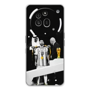 Чехлы для Nothing Phone (3a) Pro (Leo чемпион) (AlphaPrint) (Месси в накидке)