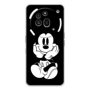 Міккі Маус чохол для Nothing Phone (3a) Pro (AlphaPrint - Мультяшні) (Маус на чорному)