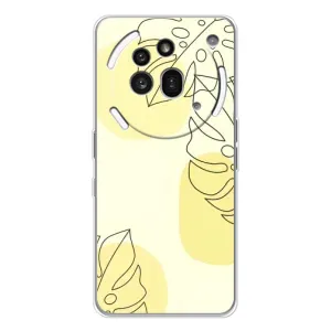 Силиконовый чехол с принтом в цветах на Nothing Phone (3a) Pro (Желтая монстера арт)