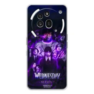 Чехол с дизайном Венздей 2 на Nothing Phone (3a) Pro (Фиолетовая магия Уэнздей)