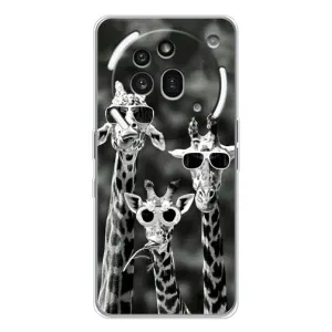 Силіконовий чохол з КАРТИНКАМИ літо для Nothing Phone (3a) Pro (AlphaPrint) (Жирафи в окулярах)