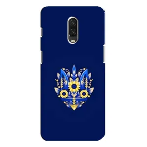 Чохли для One Plus 6T Укр. Символіка (AlphaPrint) (Квітковий Герб)