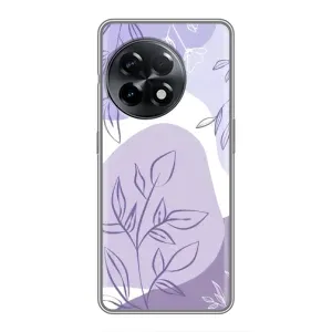 Силконовий чохол з принтом в квітах на OnePlus 11 Pro (Фіолетове листя абстракція)