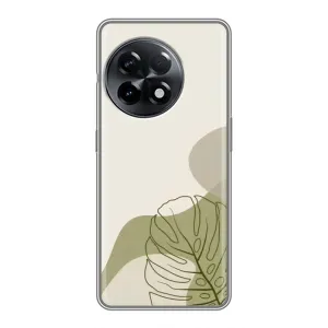 Силконовий чохол з принтом в квітах на OnePlus 11 Pro (Зелена монстера дизайн)