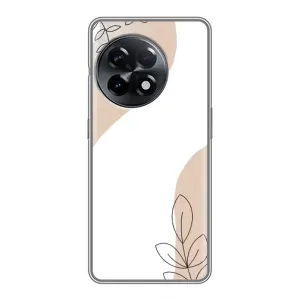 Силконовий чохол з принтом в квітах на OnePlus 11 Pro (Нюдова гілочка абстракція)