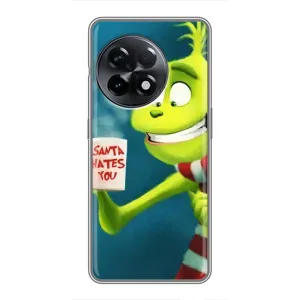 Рождественские Чехлы для OnePlus 11 (VPrint) (Зеленый Гринч)