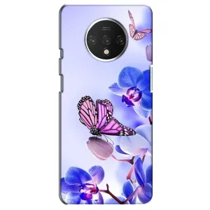 Чохли з квітами для OnePlus 7T (VPrint) (Метелик на квітах)
