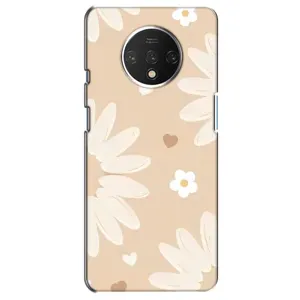 Чохол з квітковим принтом на OnePlus 7T (Бежеві квіти)