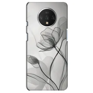 Чохол з квітковим принтом на OnePlus 7T (Чорні квіти)