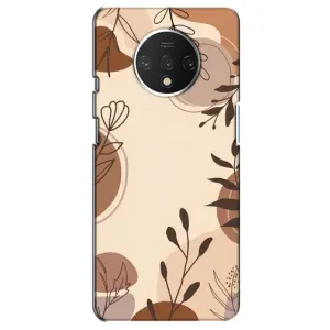 Чохол з квітковим принтом на OnePlus 7T (Коричневі квіти)