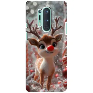 Яркий чехол для OnePlus 8 Pro с Зимними Оленятами