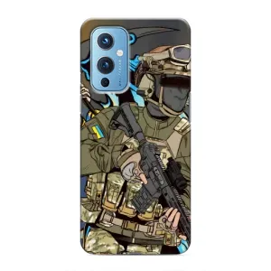 Чехлы с картинкой ЗСУ для OnePlus 9 (AlphaPrint) (Воин ВСУ)