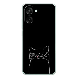 Чехол с принтом «Равнодушный кот» для OnePlus Ace 5 Racing