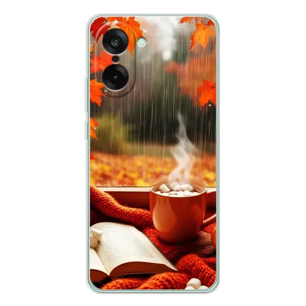Чехол с принтом «Кофе и дождь» для OnePlus Ace 5 Racing
